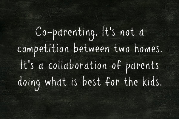 chalkboard with coparenting quote written on it